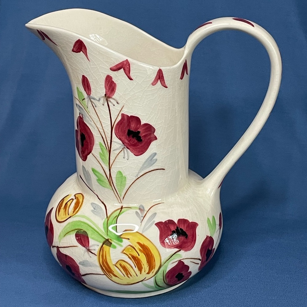 🏺 RARE 1950’s Blue Ridge China JANE Hand Painted handled pitcher/jug. 🏺